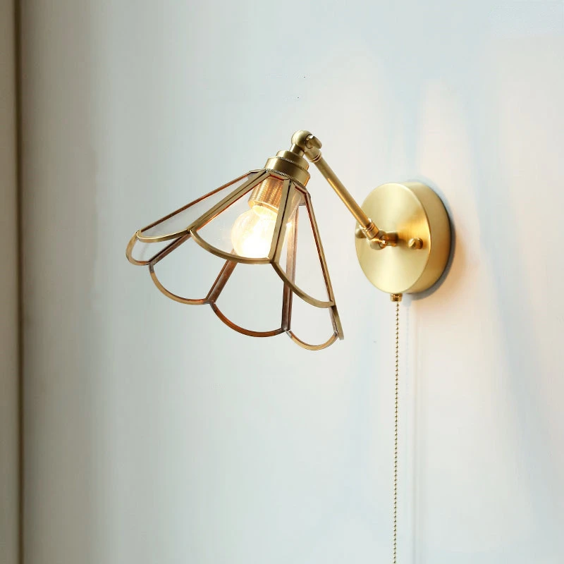 Nordic Copper Glass LED Light Fixtures Pull Chain Switch Bedroom Mirror Stair Beside Lamp Modern Wall Sconce Wandlamp Natal
Nordic Copper Glass LED Light Fixtures Pull Chain Switch Bedroom Mirror Stair Beside Lamp Modern Wall Sconce Wandlamp Natal