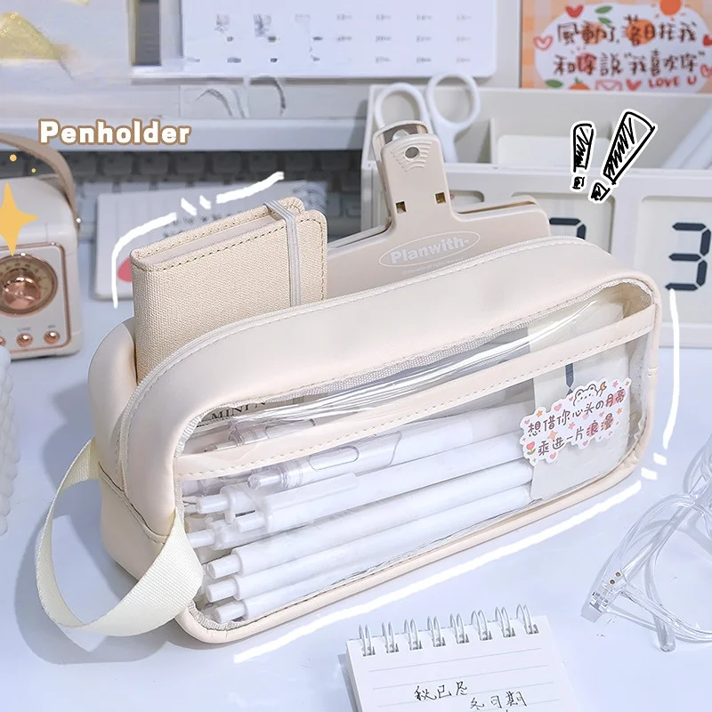 Transparent Large-capacity Visual Pencil Bag Simple Ins Junior High School Students Stationery Box Niche Milk and Salt
Transparent Large-capacity Visual Pencil Bag Simple Ins Junior High School Students Stationery Box Niche Milk and Salt