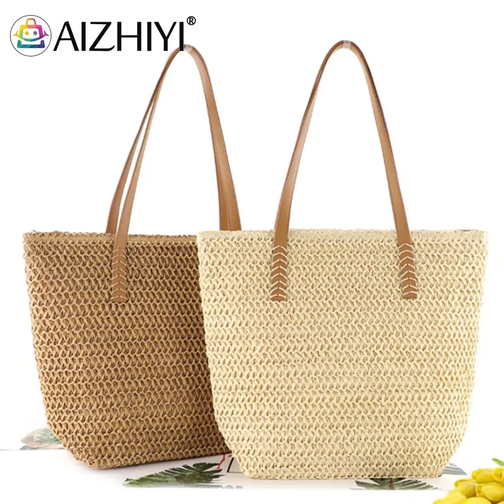 Women Hand-woven Solid Color Handbag Bohemian Beach Casual Travel Large Capacity Shoulder Bag Female Leisure Simple Women's Bag
Women Hand-woven Solid Color Handbag Bohemian Beach Casual Travel Large Capacity Shoulder Bag Female Leisure Simple Women's Bag