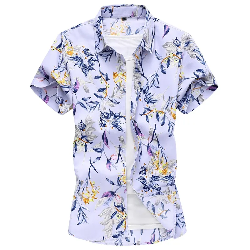 Hawaiian beach style featured high quality suit collar short sleeve flower shirt
Hawaiian beach style featured high quality suit collar short sleeve flower shirt