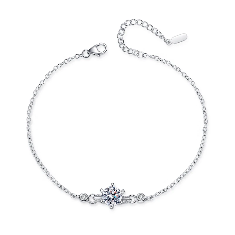 S925 sterling silver simple six-prong bracelet girls' niche design sense Moissan diamond bracelet fashion bracelet
S925 sterling silver simple six-prong bracelet girls' niche design sense Moissan diamond bracelet fashion bracelet
