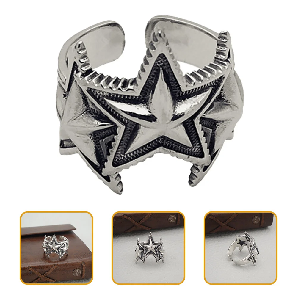 Pentagram Ring Vintage Rings Finger Jewelry Chic Novel Unique Five-pointed Star Copper Gothic Open
Pentagram Ring Vintage Rings Finger Jewelry Chic Novel Unique Five-pointed Star Copper Gothic Open