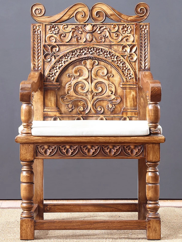 High quality customized Thai grey wood carving chair Chinese Southeast Asian style stool back chair furniture dining chair
High quality customized Thai grey wood carving chair Chinese Southeast Asian style stool back chair furniture dining chair