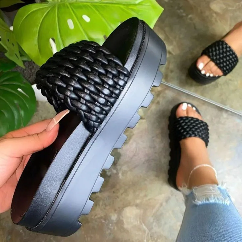 Women Wedges Platform Slippers New 2022 Weave Flats Women Sandals Designer Rome Casual Slides Women Shoes Shallow Flip Flops
Women Wedges Platform Slippers New 2022 Weave Flats Women Sandals Designer Rome Casual Slides Women Shoes Shallow Flip Flops