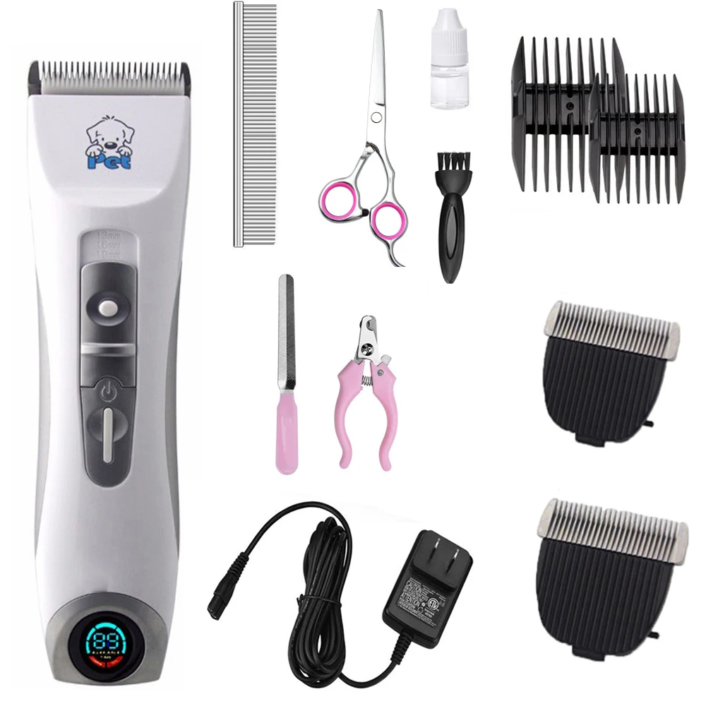 Professional CP9600 Pet Electric Shaver LCD Display Cat Dog Trimmer Grooming Haircut Machine Silver Rechargeable Dog Clipper
Professional CP9600 Pet Electric Shaver LCD Display Cat Dog Trimmer Grooming Haircut Machine Silver Rechargeable Dog Clipper