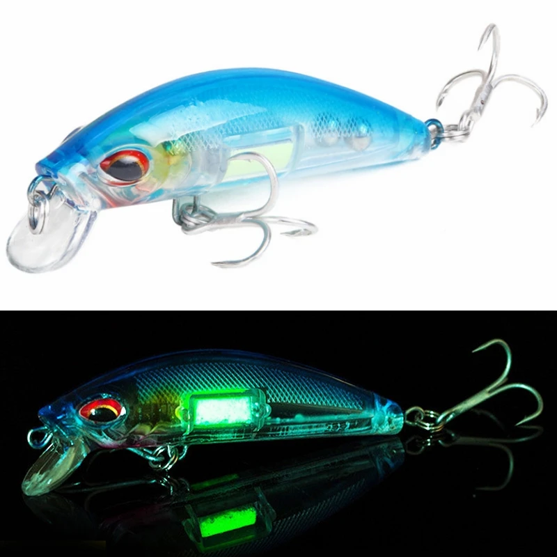 

1Pcs 3D Eyes Luminous Minnow Fishing Lures 7cm 11.5g Jig Sinking Wobblers Hard Bait Artificial Crankbait Night Fishing Pesca