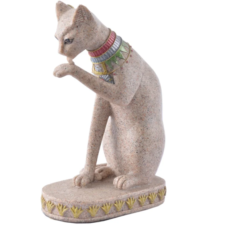 Creative Cat Design Sandstone Ornament European-style Hand Carved Ancient Egyptian Mau Cat Seated Deity Luck Wealth Statue Decor
Creative Cat Design Sandstone Ornament European-style Hand Carved Ancient Egyptian Mau Cat Seated Deity Luck Wealth Statue Decor
