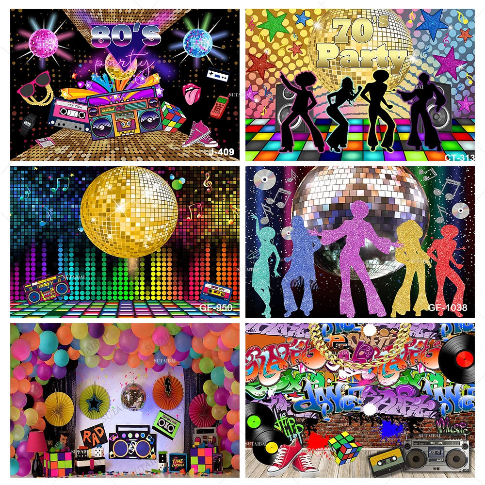 

Disco Neon Night 7x5ft Photography Backdrop Vintage 70s 80s 90s Let's Glow Crazy Party Supplies Decoration Background Photocall