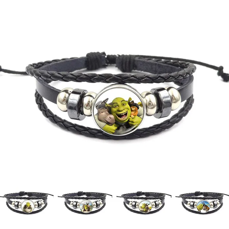Vintage Glass Jewelry Shrek Glass Pendant Bracelet Fashion Braided Leather Bracelets For Women Men Bangles
Vintage Glass Jewelry Shrek Glass Pendant Bracelet Fashion Braided Leather Bracelets For Women Men Bangles