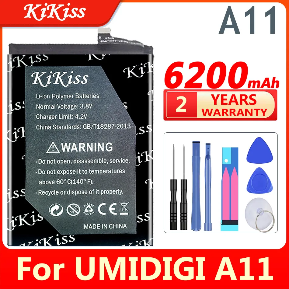 

6200mAh KiKiss Powerful Battery for UMI UMIDIGI A11 (A 11 ) Smart Phone Replacement Accessories