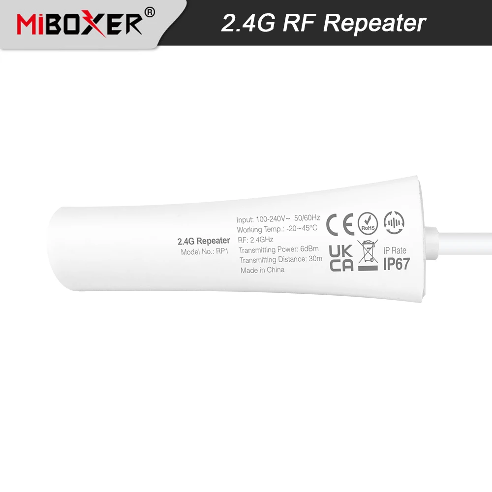 Водонепроницаемый радиочастотный ретранслятор Miboxer RP1, IP67, 2,4 ГГц, 220 В переменного тока, 2,4 В, увеличенное расстояние управления уличными фон...
Водонепроницаемый радиочастотный ретранслятор Miboxer RP1, IP67, 2,4 ГГц, 220 В переменного тока, 2,4 В, увеличенное расстояние управления уличными фон...