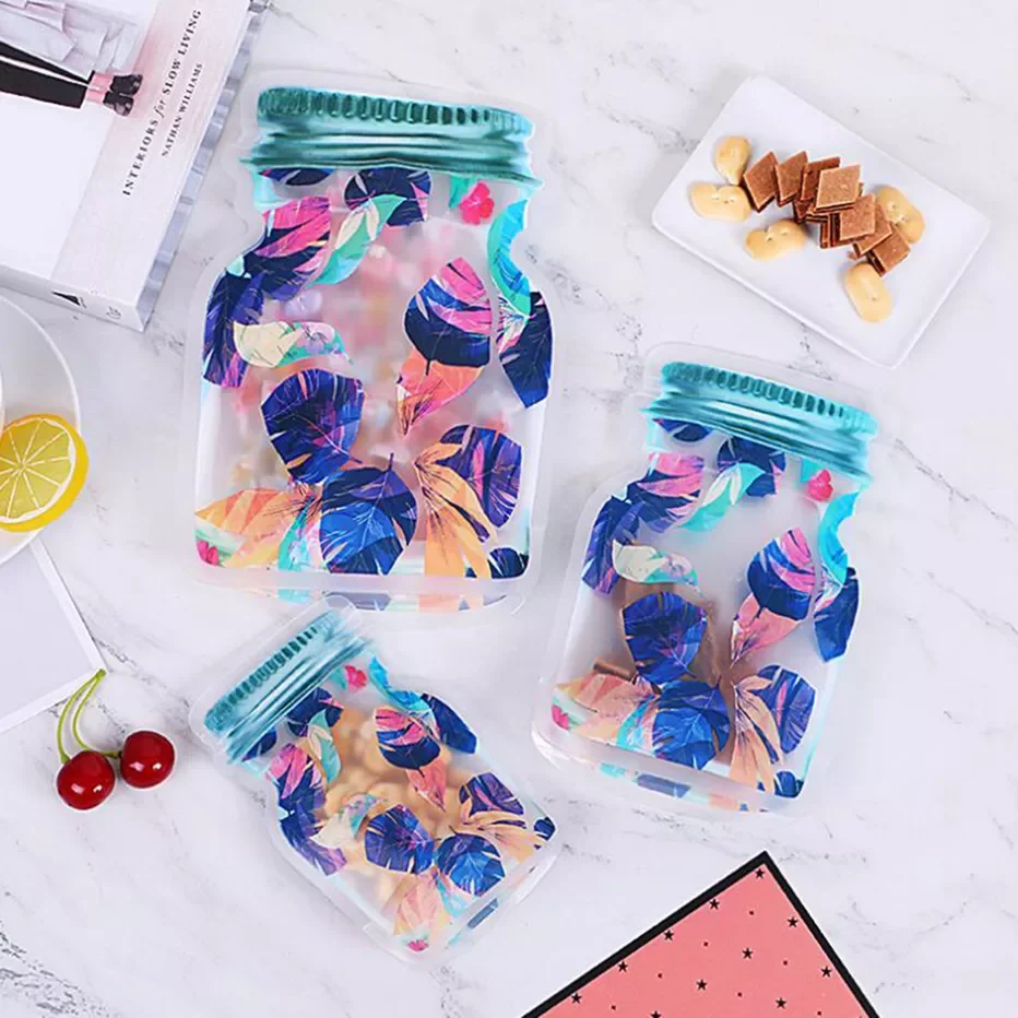 Mason Jar Zipper Bags Storage for Food Nuts Snacks Reusable Waterproof Seal Food Bag Ziplock Bottles Shaped Bag
Mason Jar Zipper Bags Storage for Food Nuts Snacks Reusable Waterproof Seal Food Bag Ziplock Bottles Shaped Bag