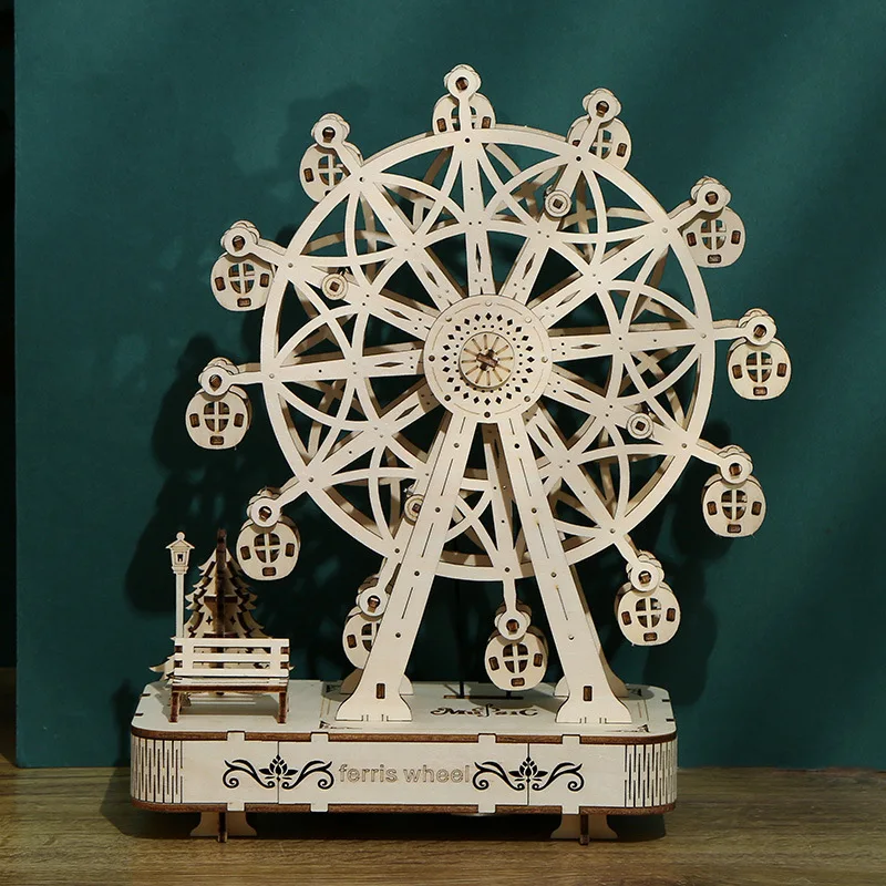 

Ferris Wheel 3D Wooden Puzzle Toy Model Assembling Kit Wooden Crafts Wooden Building Blocks Parent-child Interactive Toys Gift