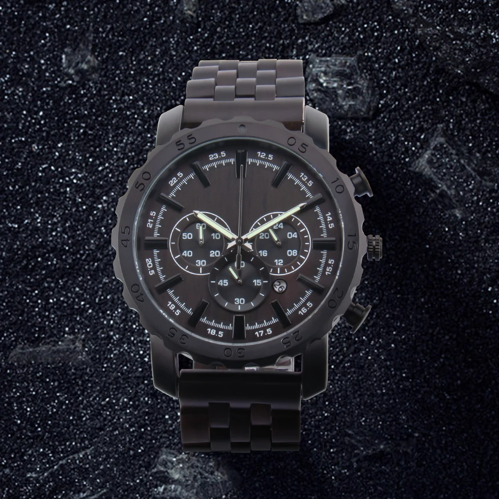 Мужские деревянные часы, новые наручные часы с большим циферблатом из сплава, многофункциональный хронограф, часы 24 часа, водонепроницаемы... 
Мужские деревянные часы, новые наручные часы с большим циферблатом из сплава, многофункциональный хронограф, часы 24 часа, водонепроницаемы...