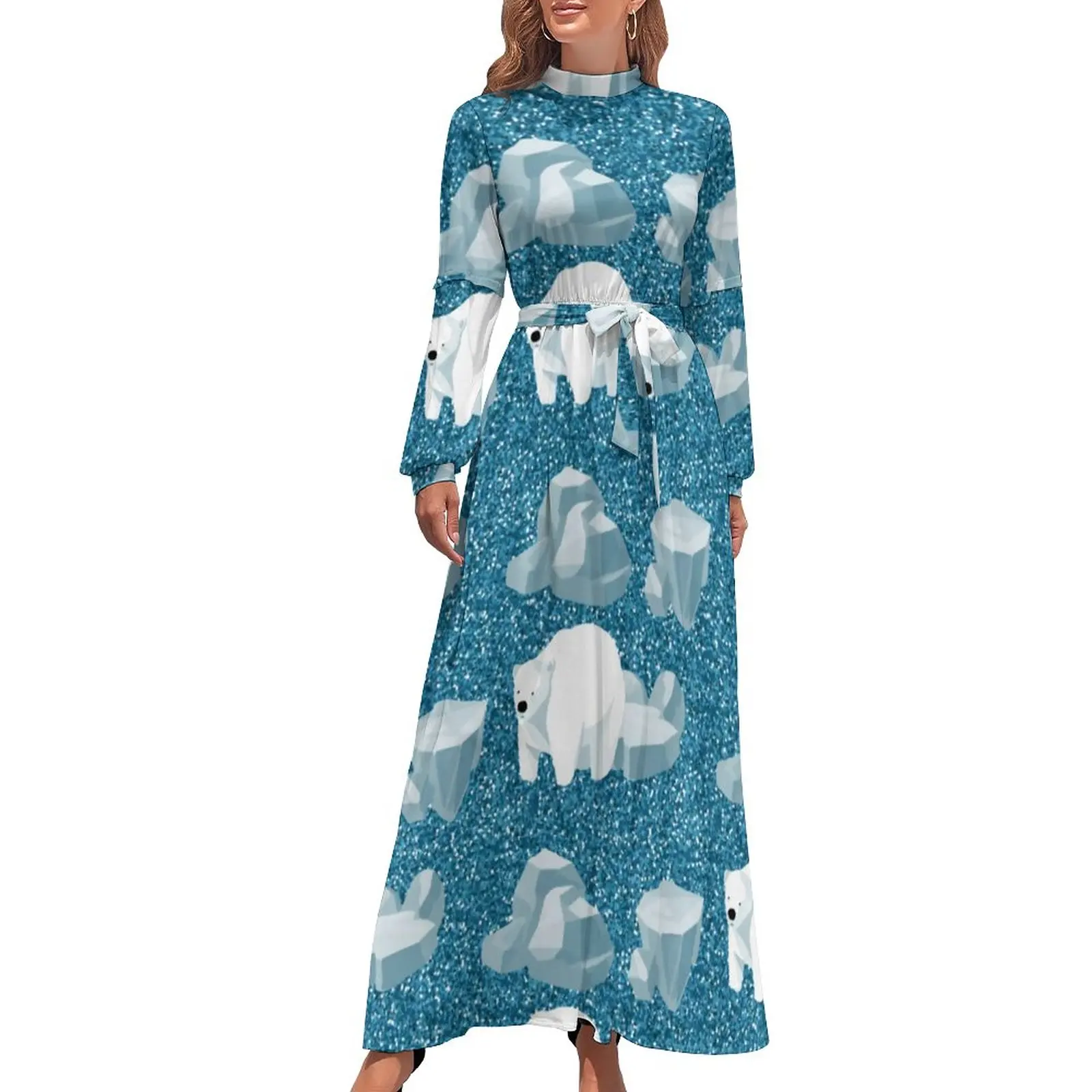Arctic Animal Print Dress Cute Polar Bear Cute Graphic Maxi Dress High Neck Long Sleeve Aesthetic Boho Beach Long Dresses 
Arctic Animal Print Dress Cute Polar Bear Cute Graphic Maxi Dress High Neck Long Sleeve Aesthetic Boho Beach Long Dresses