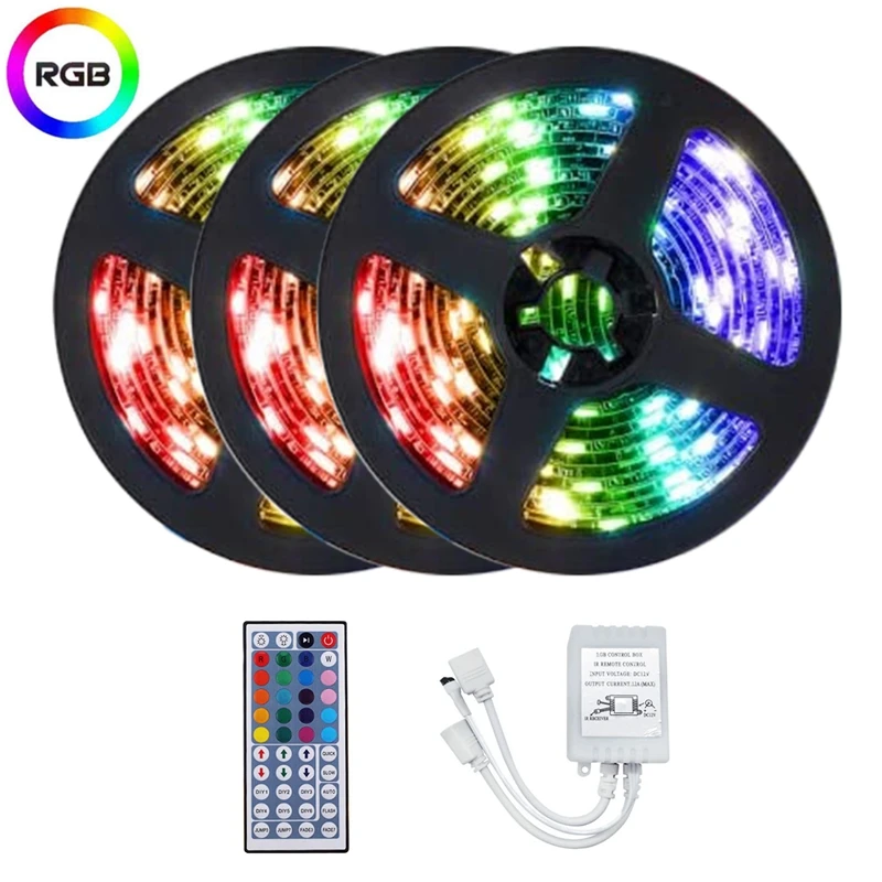 15M RGB Light Strip 2835 300LED Waterproof Flexible LED Light Strip With 44 Keys Controller For Valentine's Day Bedroom
15M RGB Light Strip 2835 300LED Waterproof Flexible LED Light Strip With 44 Keys Controller For Valentine's Day Bedroom