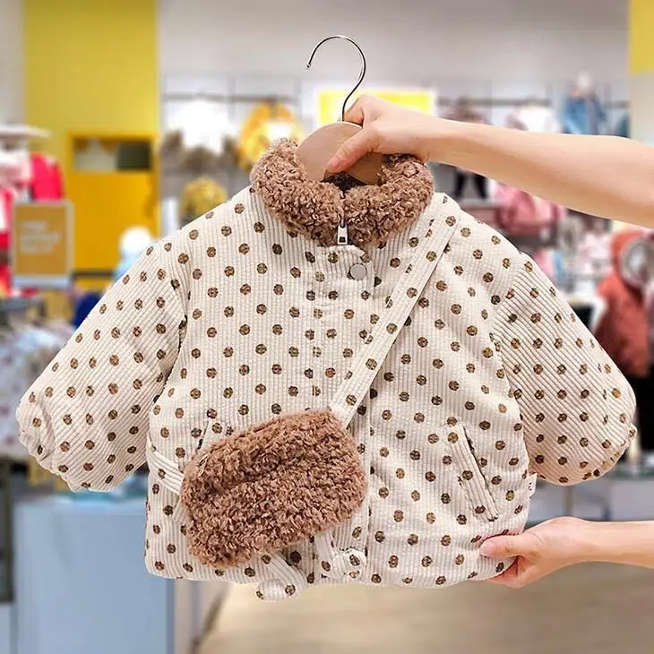 Детская одежда, новинка осень-зима 2022, модное хлопковое пальто для малышей, пальто с подкладкой для мальчиков и девочек, двусторонняя верхня...