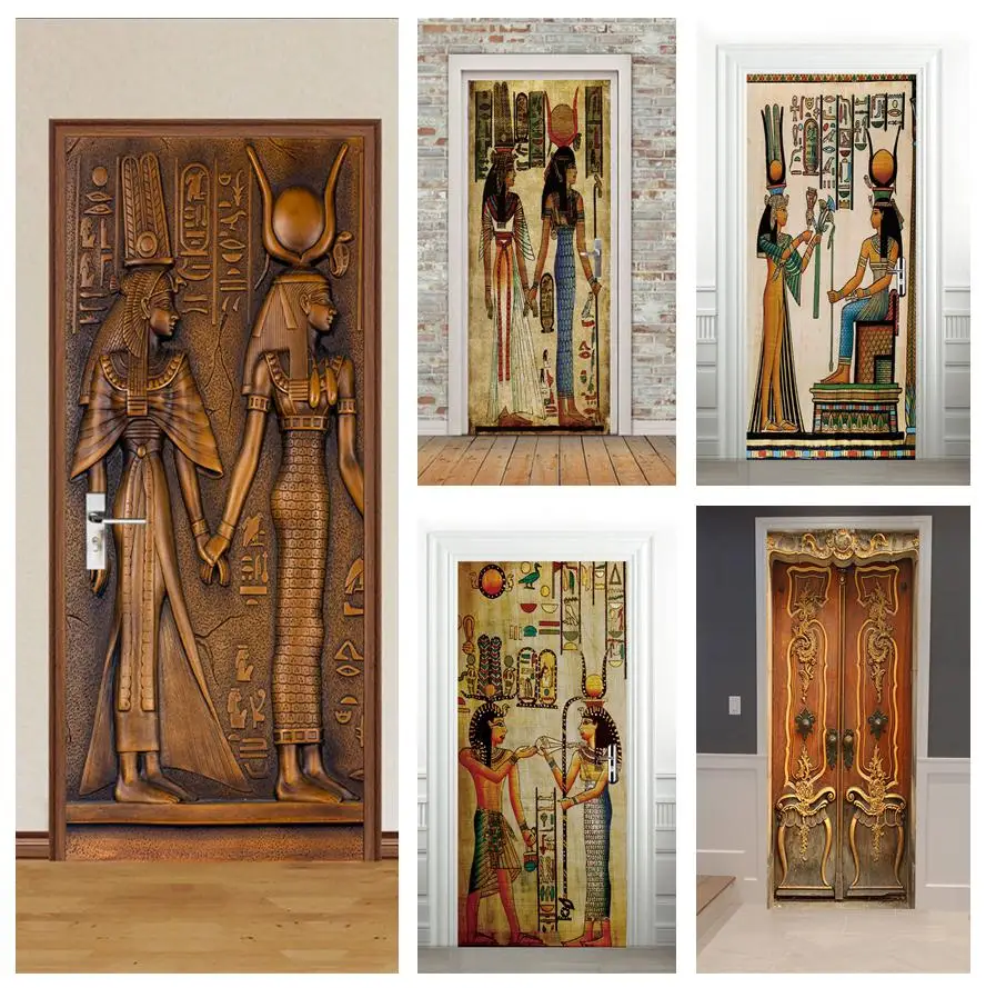 3D Door Stickers Ancient Egyptian Characters Stickers Living Room Bedroom Door Decor Decals PVC Self-adhesive Mural Wall Sticker
3D Door Stickers Ancient Egyptian Characters Stickers Living Room Bedroom Door Decor Decals PVC Self-adhesive Mural Wall Sticker