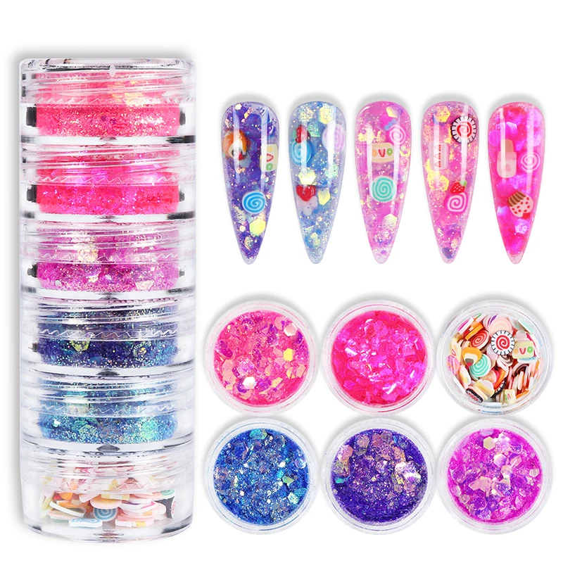 6pcs Mermaid Nail Glitter Powder Fruit Candy Clay Slices Mixed Hexagons Sequins Nails Accessories Chunky Glitter Decoracion Uñas
6pcs Mermaid Nail Glitter Powder Fruit Candy Clay Slices Mixed Hexagons Sequins Nails Accessories Chunky Glitter Decoracion Uñas