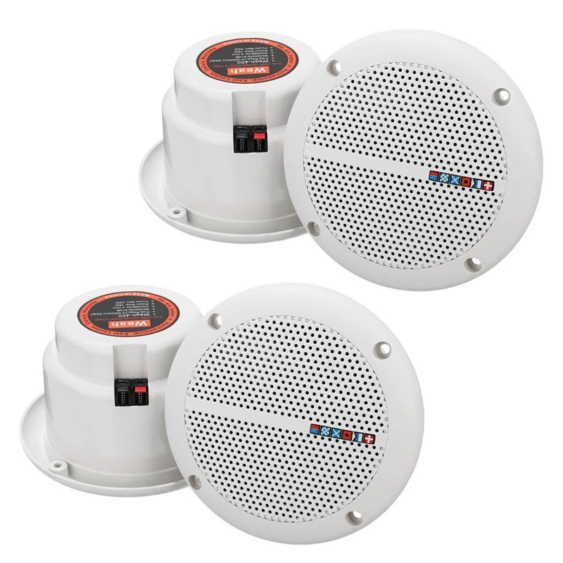 2 Pair Waterproof 25W Full Range Marine Boat Ceiling Wall Speakers Lawn Garden Water Resistant Install Speaker
2 Pair Waterproof 25W Full Range Marine Boat Ceiling Wall Speakers Lawn Garden Water Resistant Install Speaker