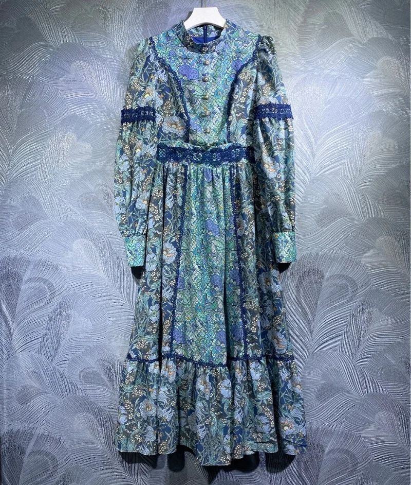 Top Quality New Spring Dress 2022 Fashionable Women Lace Patchwork Beading Button Deco Long Sleeve Mid-Calf Vintage Print Dress
Top Quality New Spring Dress 2022 Fashionable Women Lace Patchwork Beading Button Deco Long Sleeve Mid-Calf Vintage Print Dress