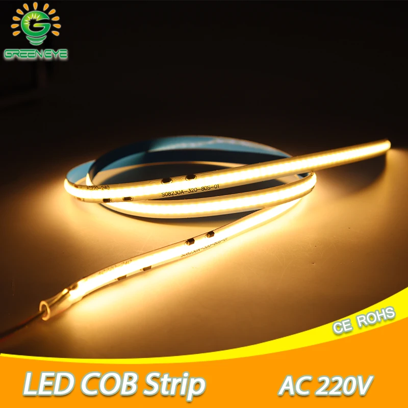 30M High Bright 220V COB LED Strip Light 320leds/M CRI RA90 3000k 4000k 6000k Adhesive Tape Strips For Bedroom Kitchen Lighting
30M High Bright 220V COB LED Strip Light 320leds/M CRI RA90 3000k 4000k 6000k Adhesive Tape Strips For Bedroom Kitchen Lighting