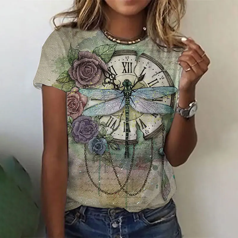 Summer Women's Fashion Floral 3D Printed T Shirt O-Neck Tops Femme Short Sleeve Loose Tee Plus Size Pullover Mujer Camisetas
Summer Women's Fashion Floral 3D Printed T Shirt O-Neck Tops Femme Short Sleeve Loose Tee Plus Size Pullover Mujer Camisetas