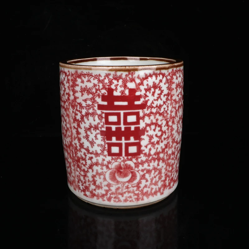 Underglaze red hi character pattern small painting tube living room bedroom office decoration vase ornaments
Underglaze red hi character pattern small painting tube living room bedroom office decoration vase ornaments