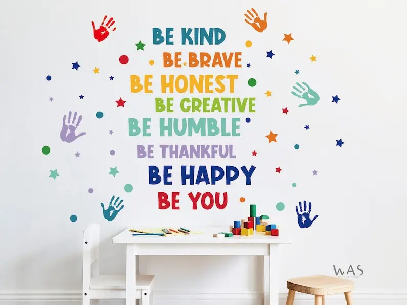 Colorful Inspirational Phrases Sticker Motivational Lettering Sticker Be Kind, Be Brave, Be Creative Decals for Classroom Nurser
Colorful Inspirational Phrases Sticker Motivational Lettering Sticker Be Kind, Be Brave, Be Creative Decals for Classroom Nurser