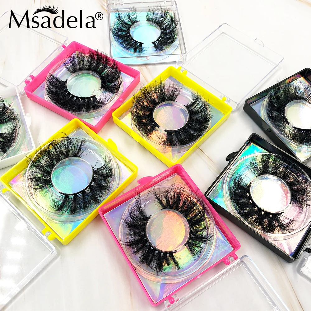 

Wholesale 10/30/50 Pairs Messy 22-25MM Mink Eyelashes Bulk False Eyelashes Box Package Makeup Fluffy Thick 5D Mink Lashes Vendor