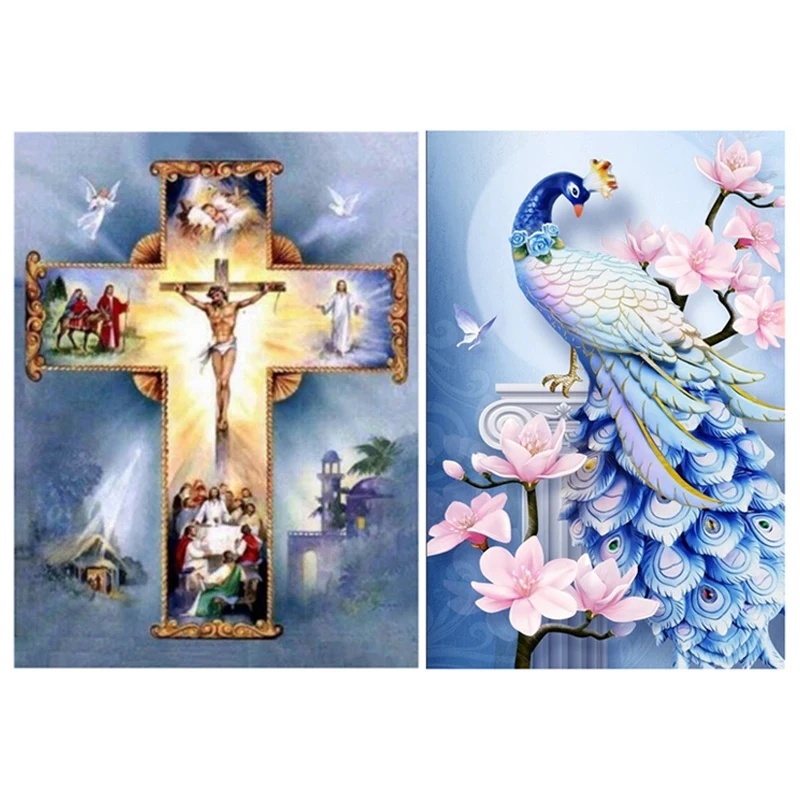 2 Set 5D Diamond Painting Cross Stitch Home Decoration, Jesus Diamond Painting Religion & Peacock Pattern
2 Set 5D Diamond Painting Cross Stitch Home Decoration, Jesus Diamond Painting Religion & Peacock Pattern