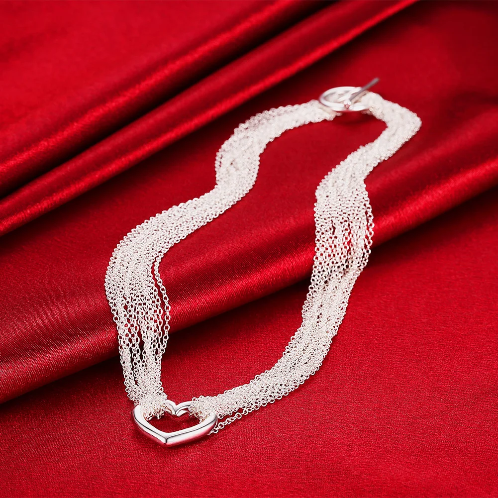 Hot 925 Sterling Silver classic Tassel chain heart Necklace For Women fashion designer Jewelry Wedding accessories party gifts
Hot 925 Sterling Silver classic Tassel chain heart Necklace For Women fashion designer Jewelry Wedding accessories party gifts