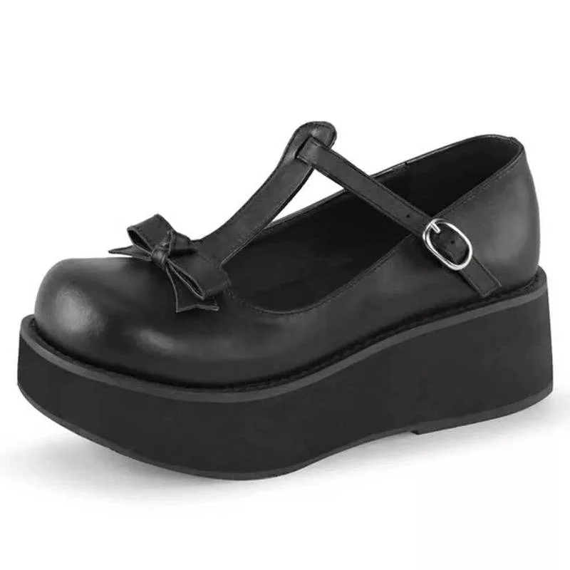 Mary Janes Shoes Woman bow-knot Wedges Pumps Ladies Lolita Style Shoe Female platform Buekle Strap Princess Shoe Zapatos 
Mary Janes Shoes Woman bow-knot Wedges Pumps Ladies Lolita Style Shoe Female platform Buekle Strap Princess Shoe Zapatos