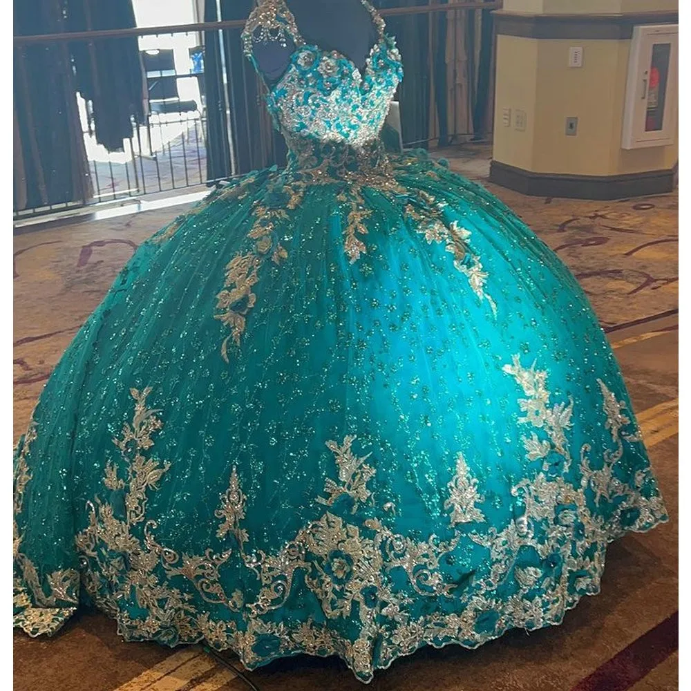 ANGELSBRIDEP Teal Blue Quinceanera Dresses Ball Gown Sweetheart Spaghetti Straps Appliques Lace Mexican Sweet 16 Dresses 15 Anos
ANGELSBRIDEP Teal Blue Quinceanera Dresses Ball Gown Sweetheart Spaghetti Straps Appliques Lace Mexican Sweet 16 Dresses 15 Anos