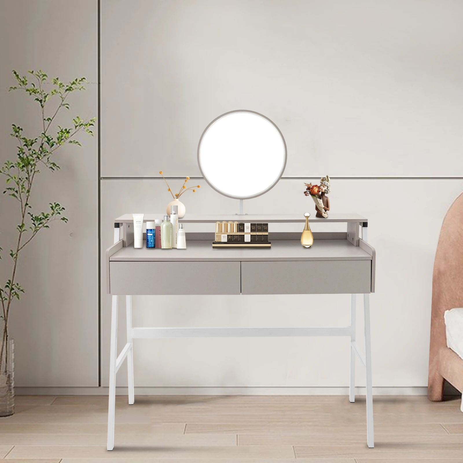 2 Drawers with LED Lighted Mirror Makeup Vanity Table Bedroom Dressing Furniture
2 Drawers with LED Lighted Mirror Makeup Vanity Table Bedroom Dressing Furniture