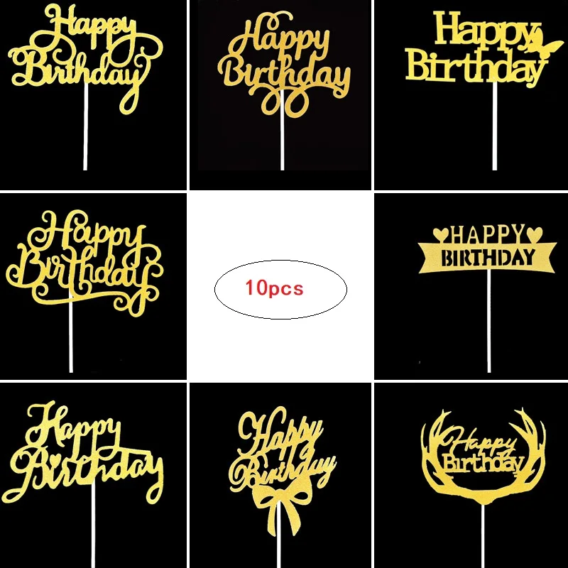 10pcs/lot Cake Decorations Tools Happy Birthday Cake Toppers for Dessert Party Decor Birthday Cake Toppers DIY Baking Suppllies
10pcs/lot Cake Decorations Tools Happy Birthday Cake Toppers for Dessert Party Decor Birthday Cake Toppers DIY Baking Suppllies