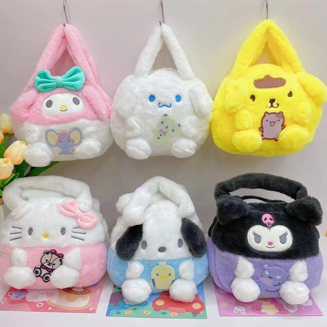 Sanrio Women's Shoulder Bags Cartoon Hello Kitty Plush Handbags Anime Kuromi Cinnamoroll Cosmetics Plush Storage Bags for Girls
Sanrio Women's Shoulder Bags Cartoon Hello Kitty Plush Handbags Anime Kuromi Cinnamoroll Cosmetics Plush Storage Bags for Girls