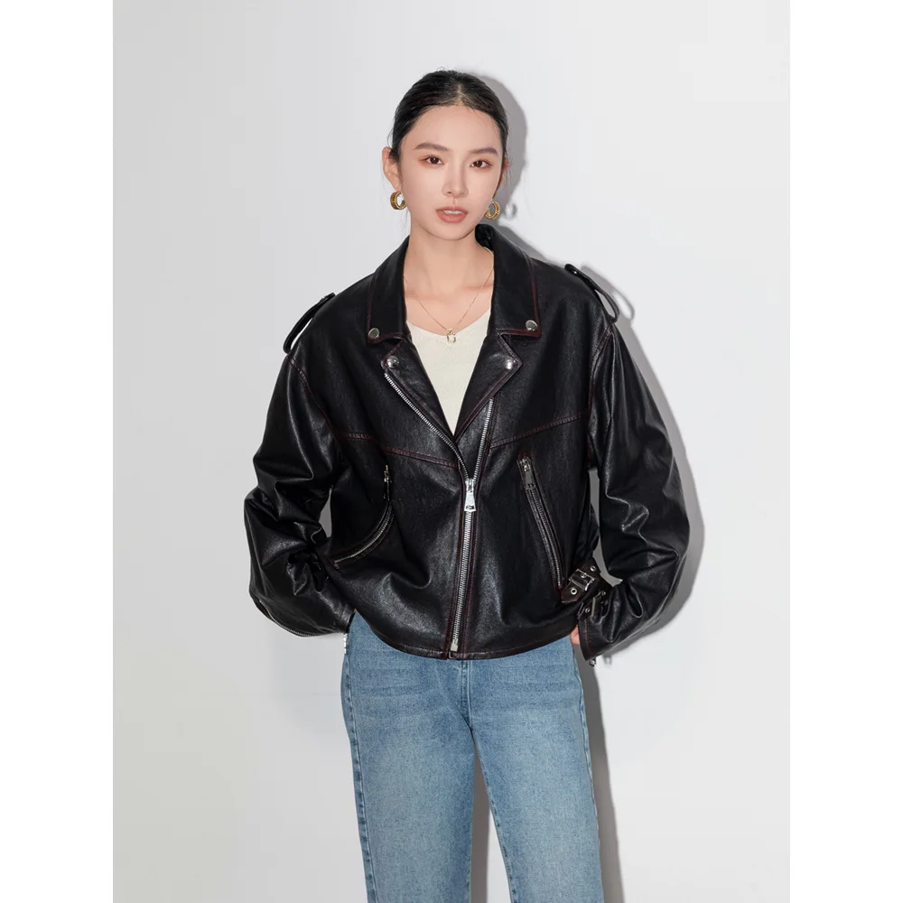 autumn high-end vegetable tanned sheep skin silhouette motorcycle leather jacket,women loose fitting casual leather jacket2023
autumn high-end vegetable tanned sheep skin silhouette motorcycle leather jacket,women loose fitting casual leather jacket2023