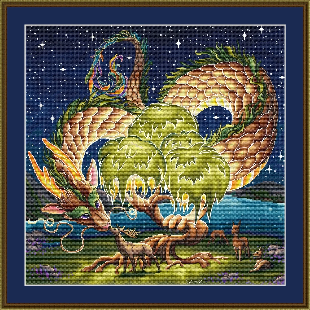 Cross stitch Kit 14CT 18CT 25CT Canvas Cross Stitch DIY Embroidery Set DMC Threads Craft --dragon and Fawn 46-46 
Cross stitch Kit 14CT 18CT 25CT Canvas Cross Stitch DIY Embroidery Set DMC Threads Craft --dragon and Fawn 46-46
