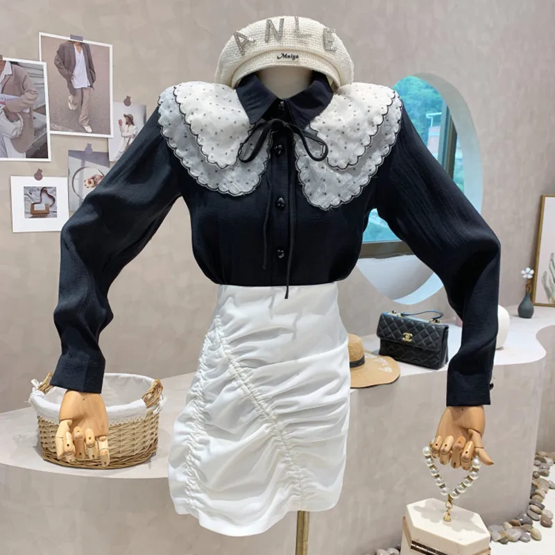 Niche Design New Women's Clothing 2022 Spring Versatile Doll Collar Shirt Long Sleeve Casual Tops Femme Blouses Detachable Shawl
Niche Design New Women's Clothing 2022 Spring Versatile Doll Collar Shirt Long Sleeve Casual Tops Femme Blouses Detachable Shawl