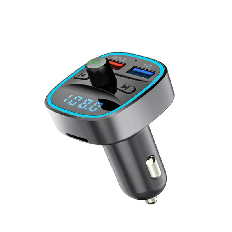 

FM Transmitter Car Bluetooth-compatible 5.0 Smart Voice Navigation MP3 Player Dual USB Fast Charging Handsfree Wireless 2022