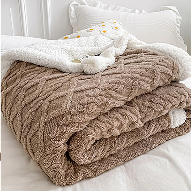 Thick Bed Blanket Double Layer New Winter Lamb's Cashmere Fleece Blanket Warm Sherpa Soft Sofa Cover Throw Kids Bedspread
Thick Bed Blanket Double Layer New Winter Lamb's Cashmere Fleece Blanket Warm Sherpa Soft Sofa Cover Throw Kids Bedspread