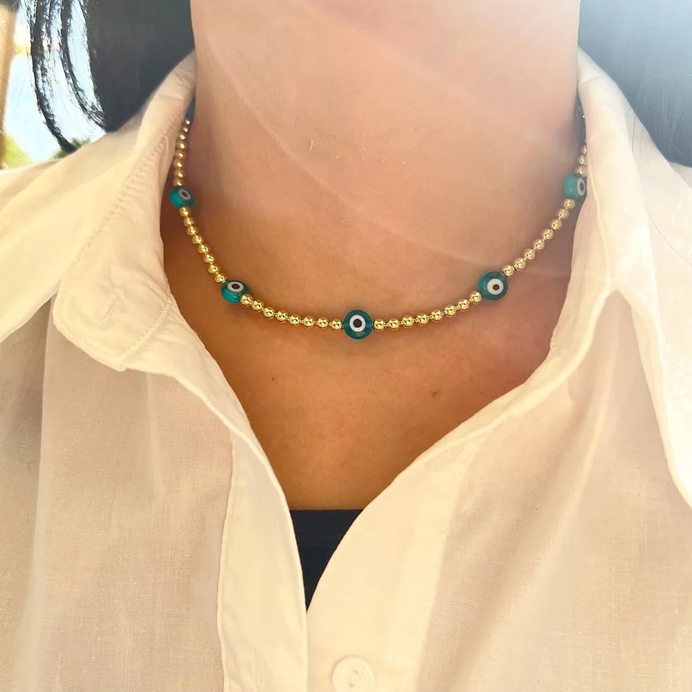 KKBEAD Y2k Accessories Evil Eye Necklace Choker for Women Gift Jewelry Ins Fashion Unfade Hight Quality Gold Plated Necklaces
KKBEAD Y2k Accessories Evil Eye Necklace Choker for Women Gift Jewelry Ins Fashion Unfade Hight Quality Gold Plated Necklaces