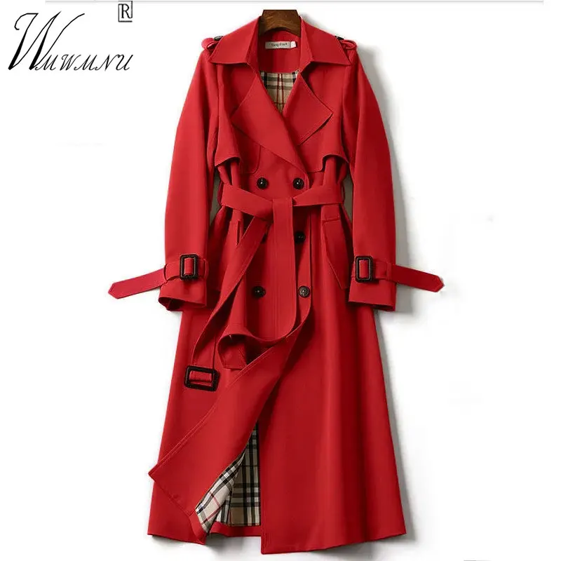 Classic Design Women's Windbreaker 2022 Spring Fall Elegant Splicing Liner Long Trench Coat Solid Office Sashes Vetement Femme
Classic Design Women's Windbreaker 2022 Spring Fall Elegant Splicing Liner Long Trench Coat Solid Office Sashes Vetement Femme