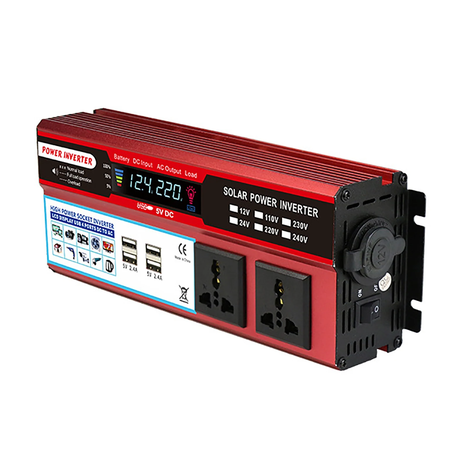 2000W Inverters Modified Sine Wave Solar Power 4 USB DC 12V To AC 220V Voltage Transformer Car Adapter Charging Converter
2000W Inverters Modified Sine Wave Solar Power 4 USB DC 12V To AC 220V Voltage Transformer Car Adapter Charging Converter
