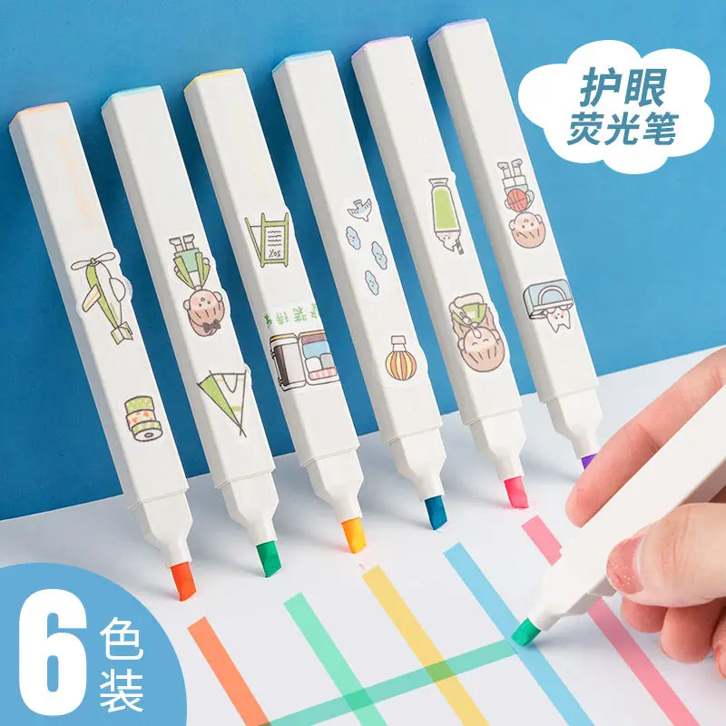 6 PCS Double Tip Highlighter Pens Kawaii Pastel Markers Midliner Pastel highlighter Set Cute Stationery For Girls
6 PCS Double Tip Highlighter Pens Kawaii Pastel Markers Midliner Pastel highlighter Set Cute Stationery For Girls