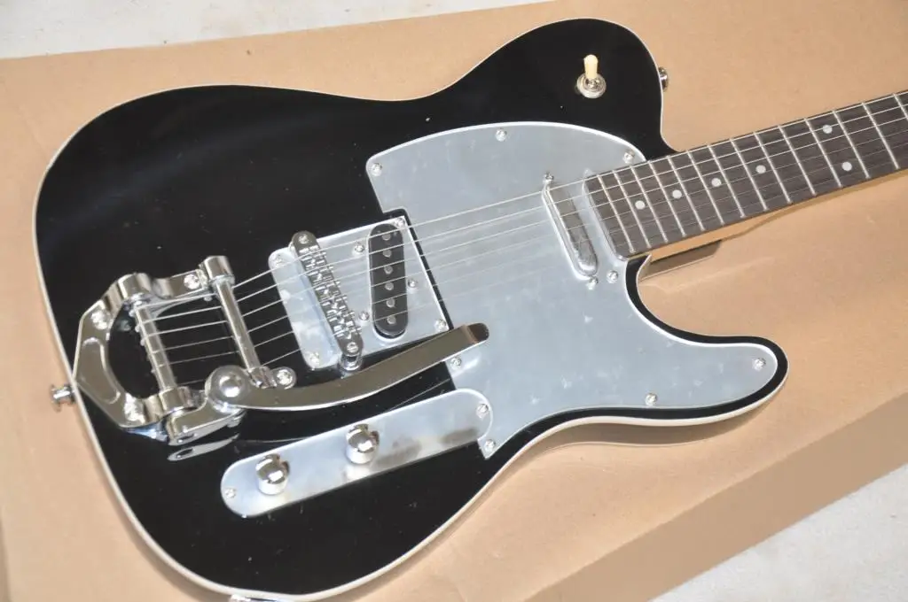 Chinese guitar factory custom new tl black Electric Guitar with Bigsby Rocker 62
Chinese guitar factory custom new tl black Electric Guitar with Bigsby Rocker 62