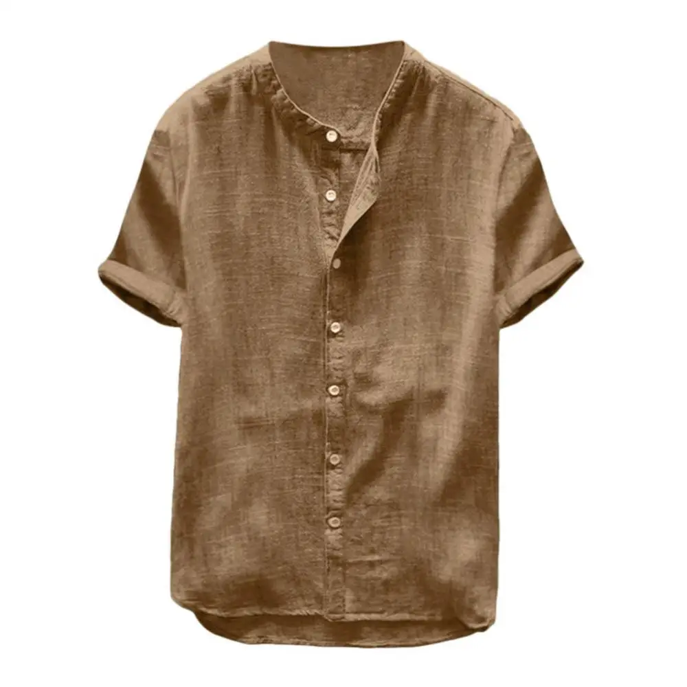 Men Casual Solid Color Skin-friendly Short Sleeve Cotton Linen Buttons Down Beach Loose Shirt Comfortable to Wear
Men Casual Solid Color Skin-friendly Short Sleeve Cotton Linen Buttons Down Beach Loose Shirt Comfortable to Wear