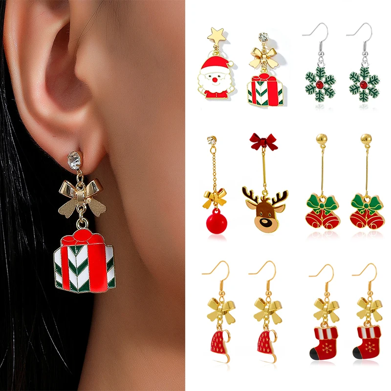 Creative Cartoon Christmas Earrings Women's Snowflake Hat Santa Claus Earrings Pendant Girl Christmas New Year Gift for Friends
Creative Cartoon Christmas Earrings Women's Snowflake Hat Santa Claus Earrings Pendant Girl Christmas New Year Gift for Friends
