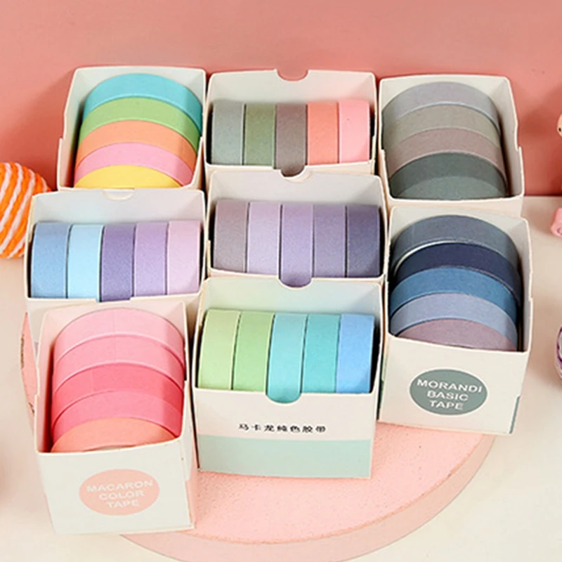 5PCS/Set Solid Color Masking Washi Tape Hand Account Decorative Adhesive Tape DIY Scrapbooking Sticker Label Stationery
5PCS/Set Solid Color Masking Washi Tape Hand Account Decorative Adhesive Tape DIY Scrapbooking Sticker Label Stationery